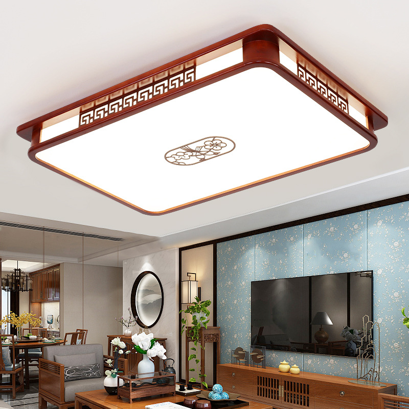 Modern Chinese living room LED ceiling lamp Solid wood antique living room Dining room Bedroom Chine