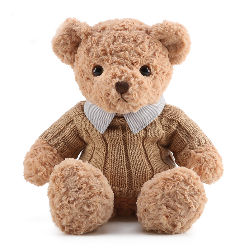 Shirt collar sweater bear plush toy spot cute bear doll couple bear gift wholesale 70cm