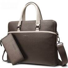 Eden Paul Men's Bag Men's Business Briefcase Fashion One Shoulder Crossbody Handbag Cowhide Leather 